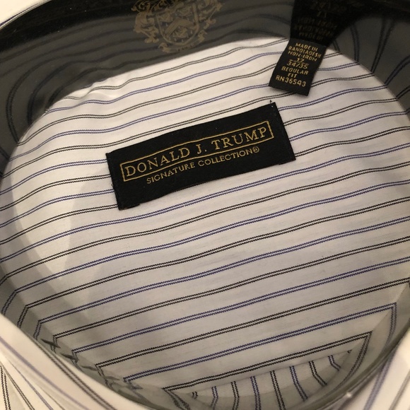 DONALD J. TRUMP SIGNATURE COLLECTION FINE COTTON DRESS SHIRT SIZE 17 34/35 - Picture 2 of 2
